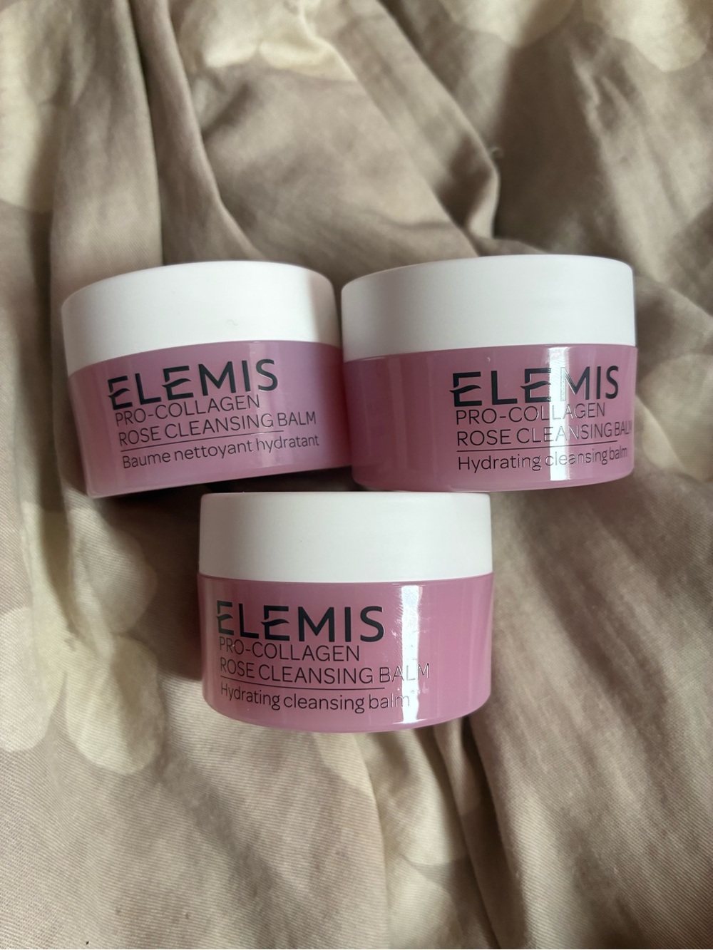 3 x ELEMIS Pro-Collagen Rose Cleansing Balm Travel Size 20g